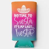 Laatste Fiesta bruid vrijgezellenfeest Keepsake Seltzer Blikjeskoeler (Voorkant)