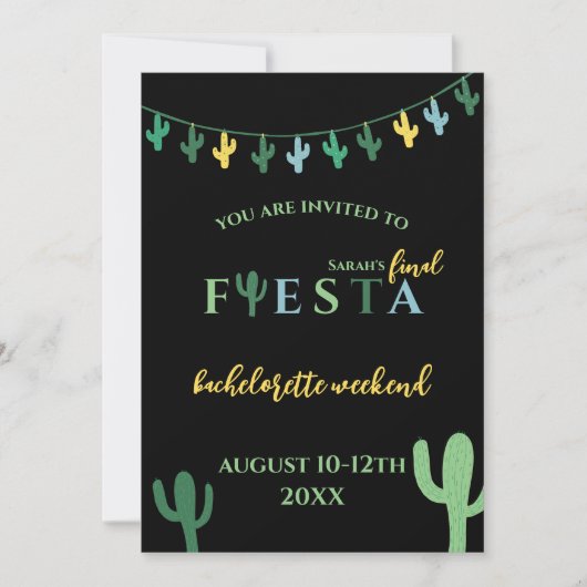 Laatste Fiesta Cactus Bachelorette Weekend Route Kaart (Voorkant)