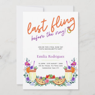 Laatste Fiesta Cocktails Tacos Bachelorette Kaart