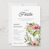 Laatste Fiesta Margarita Floral Vrijgezellenfeest Kaart (Voorkant)