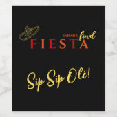 Laatste Fiesta Sip Sip Olé Bachelorette Party Wijn Etiket (Enkel label)