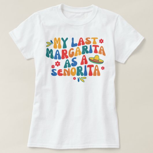 Laatste Fiesta vrijgezellenfeest Groovy Cinco de M T-shirt (Design voorkant)