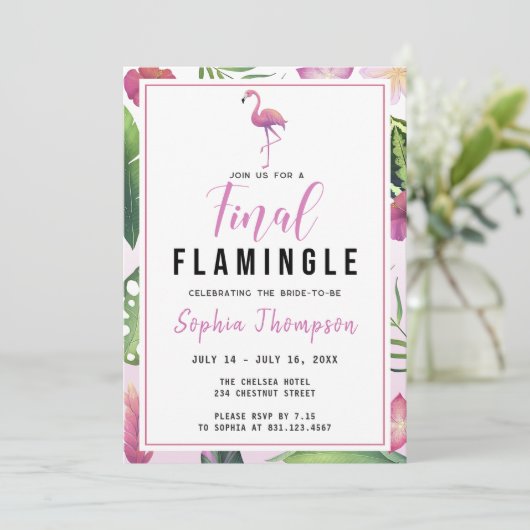 Laatste Flamingle Bachelorette Weekend Route Kaart (Staand voorkant)