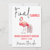 Laatste Flamingle, Flamingo Bachelorette Weekend Kaart (Voorkant)