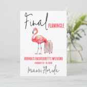 Laatste Flamingle, Flamingo Bachelorette Weekend Kaart (Staand voorkant)