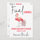 Laatste Flamingle, Flamingo Bachelorette Weekend Kaart (Voorkant / Achterkant)