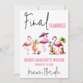 Laatste Flamingle, Flamingo Bachelorette Weekend Kaart (Voorkant)