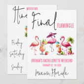 Laatste Flamingle, Flamingo Bachelorette Weekend Kaart (Voorkant / Achterkant)