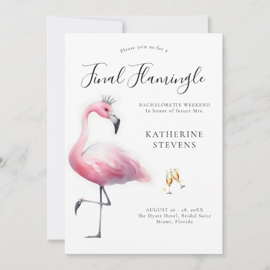 Laatste Flamingle Fun Bachelorette Party Route Kaart (Voorkant)