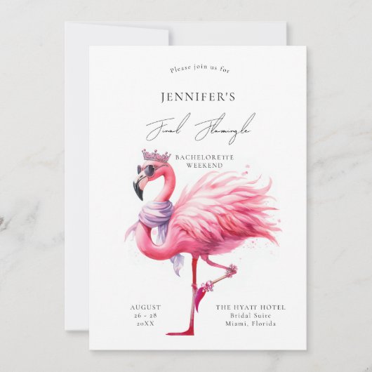 Laatste Flamingle Schattige Funny Bachelorette Rou Kaart (Voorkant)