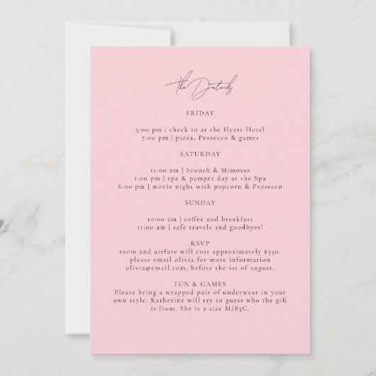 Laatste Flamingle Schattige Funny Bachelorette Rou Kaart (Achterkant)