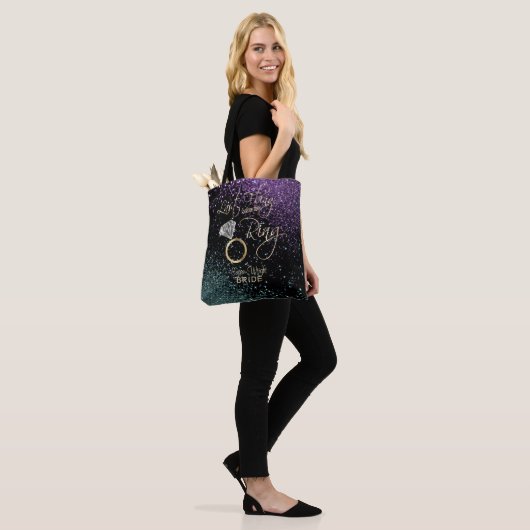 Laatste Fling Bachelorette - Paars en Blauwgroen Tote Bag (Op model)