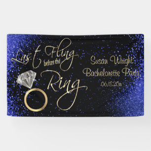 Laatste Fling Bachelorette Party - Blauw Spandoek