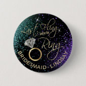 Laatste Fling Bachelorette Party Blauwgroen & Paar Ronde Button 5,7 Cm (Voorkant)