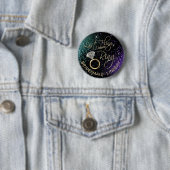 Laatste Fling Bachelorette Party Blauwgroen & Paar Ronde Button 5,7 Cm (In situ)