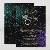 Laatste Fling Bachelorette Party in Blauwgroen en Kaart (Voorkant / Achterkant)