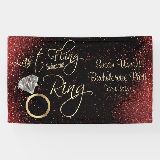 Laatste Fling Bachelorette Party - Rood Spandoek (Horizontaal)