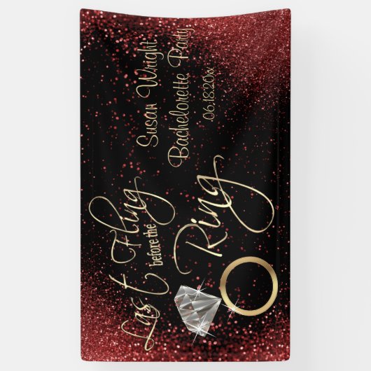 Laatste Fling Bachelorette Party - Rood Spandoek (Verticaal)