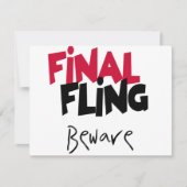 Laatste Fling Bachelorette Tshirts en cadeaus Kaart (Voorkant)