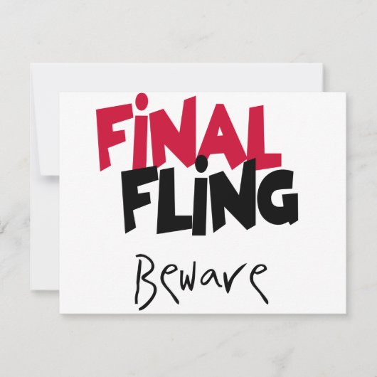 Laatste Fling Bachelorette Tshirts en cadeaus Kaart (Voorkant)