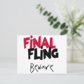 Laatste Fling Bachelorette Tshirts en cadeaus Kaart (Staand voorkant)