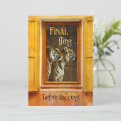 Laatste Fling Tiger Bachelorette Party Kaart (Staand voorkant)