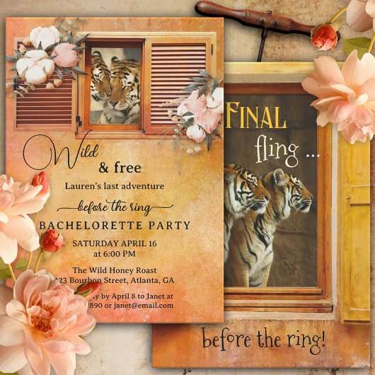 Laatste Fling Tiger Bachelorette Party Kaart