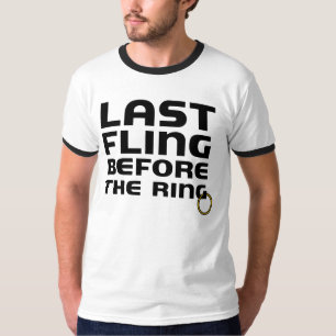 Laatste Fling Voor De Ring Bachelor Party Ringer T-shirt