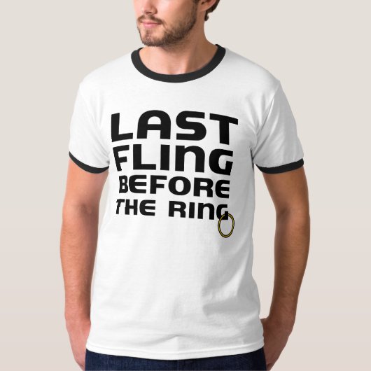 Laatste Fling Voor De Ring Bachelor Party Ringer T-shirt (Voorkant)