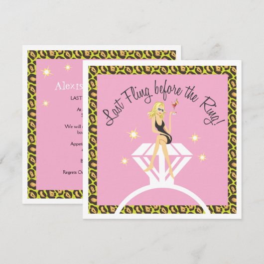 Laatste Fling vóór de Uitnodiging van de Bachelore (Voorkant / Achterkant)