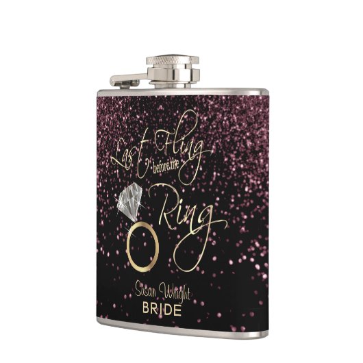 Laatste Fling voor Ring - Roos Gold Heupfles (Links)