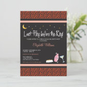 Laatste Fling Zebra Bachelorette Invitation (oranj Kaart (Staand voorkant)