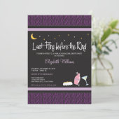 Laatste Fling Zebra Bachelorette Invitation (paars Kaart (Staand voorkant)