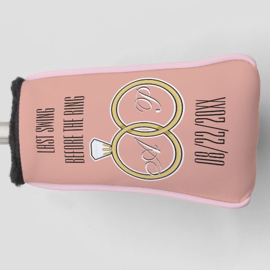 Laatste fuif voor het huwelijk in het roze golfheadcover (Voorkant)