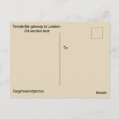 Laatste Gateway to city of London - Temple Bar Briefkaart (Achterkant)