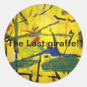 Laatste Giraffe Abstract Jeff Hankamer Artjunkhaus Ronde Sticker