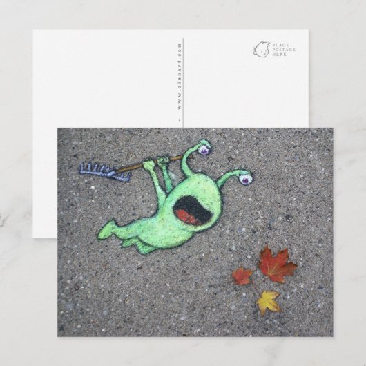 laatste herfstbladeren briefkaart (Voorkant / Achterkant)