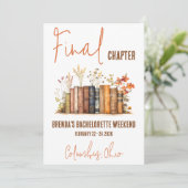 Laatste hoofdstuk, boek thema Bachelorette weekend Kaart (Staand voorkant)