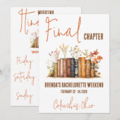 Laatste hoofdstuk, boek thema Bachelorette weekend Kaart (Voorkant / Achterkant)