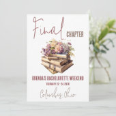 Laatste hoofdstuk, boek thema Bachelorette weekend Kaart (Staand voorkant)