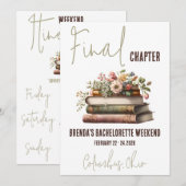 Laatste hoofdstuk, boek thema Bachelorette weekend Kaart (Voorkant / Achterkant)