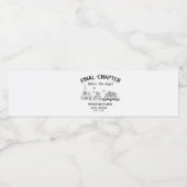 Laatste hoofdstuk voor de Chapel Book Bachelorette Waterfles Etiket (Enkel label)