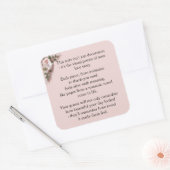 Laatste indruk - Roze rozen en duiven Vierkante Sticker (Envelop)