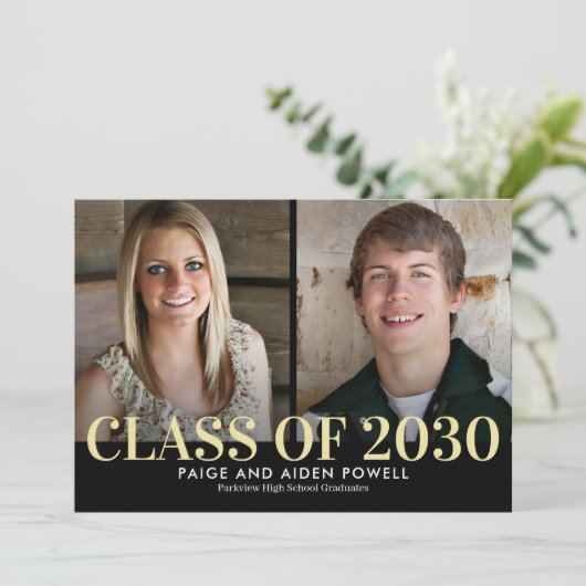 Laatste jaar Uitnodiging om Afstuderen bewerken (Staand voorkant)