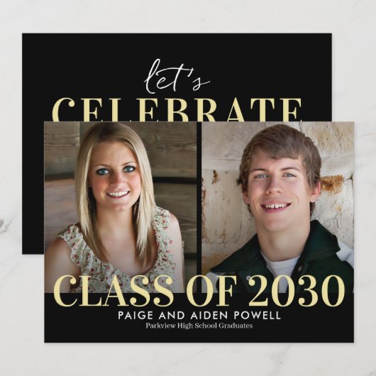 Laatste jaar Uitnodiging om Afstuderen bewerken (Voorkant / Achterkant)