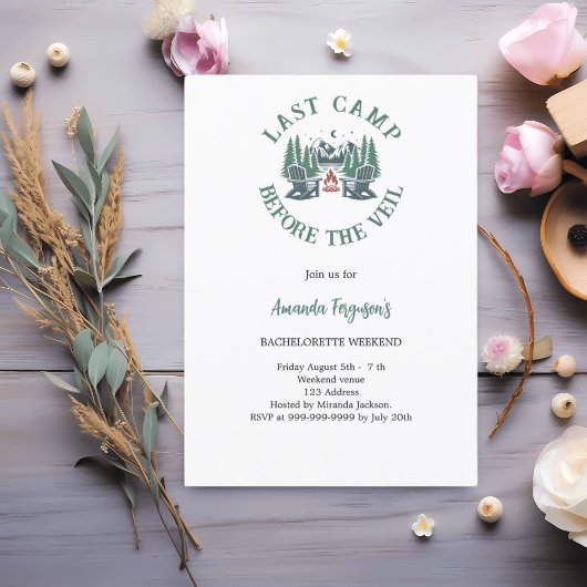 Laatste kamp voor het sluier vrijgezellenweekend kaart