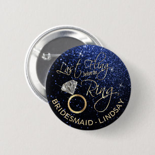 Laatste kans Meidenavakantij Blauw Ronde Button 5,7 Cm