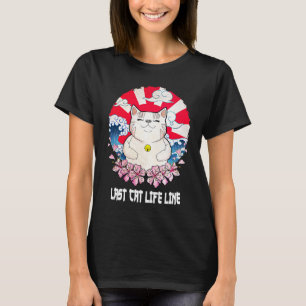 Laatste Kat Leven Kat Mam Humor Kat Pap Vrienden T-shirt
