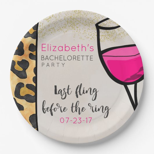 Laatste keer dat je voor de ringing Wilde drukband Papieren Bordje (Voorkant)