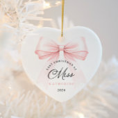 Laatste kerst als Miss - Bow Keramisch Ornament